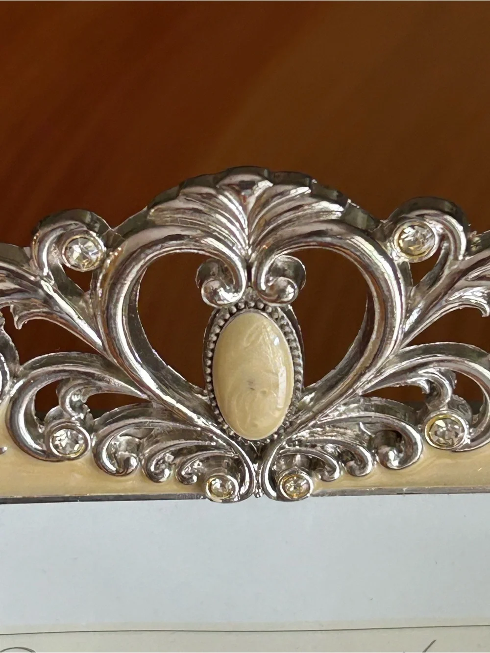 Sheffield Home Cream and Silver Ornate Photo Frame 5x7